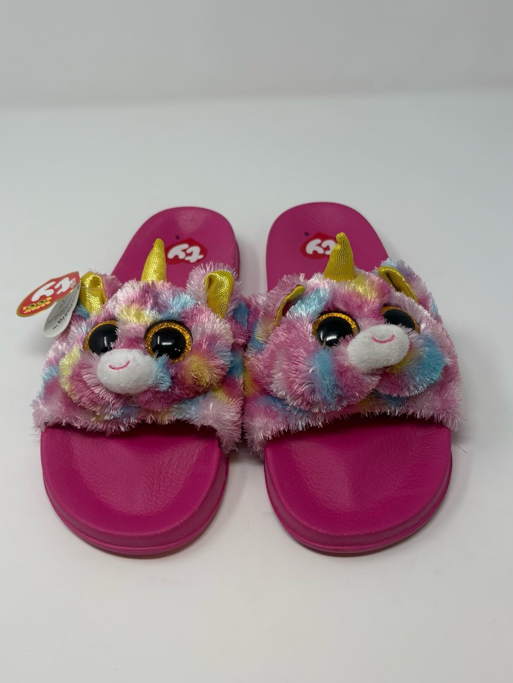 Ty Beanie Unicorn Girls Flip Flops 4-5 US NWOT.